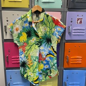 Rachel Zoe Multicolor Tropical Print Shirt
